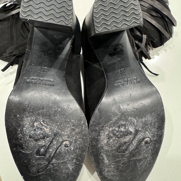 Free People Wild Rose Slouch Fringe Boots in Black size EU 37 - Picture 9 of 9